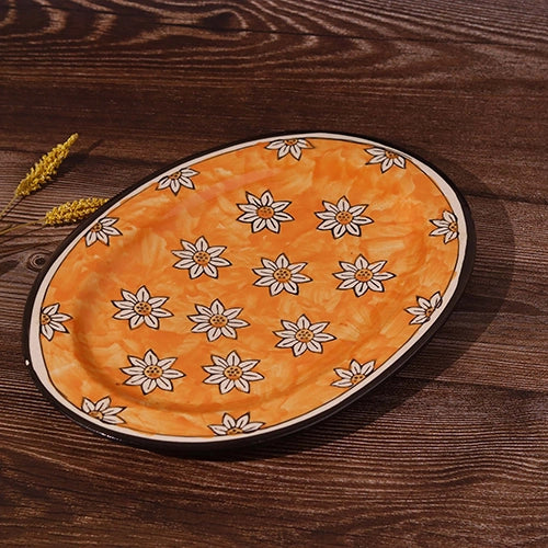 Autumn Bloom Hand-Painted Platter