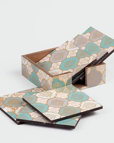Artisan Printed Wooden Coasters (Set of 6)
