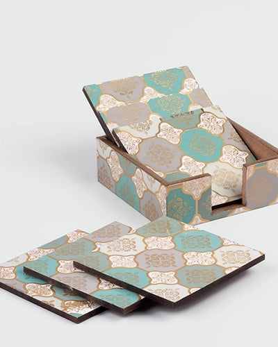 Artisan Printed Wooden Coasters (Set of 6)