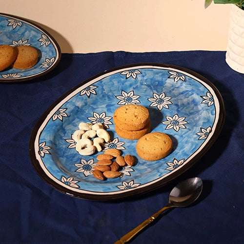 Sky Blossom Hand-Painted Large Platter