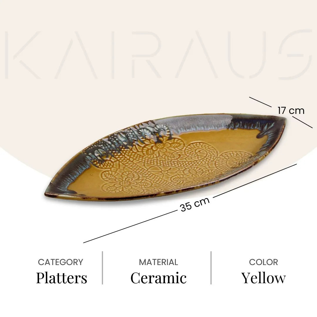 Mustard Leaf Lace Platter