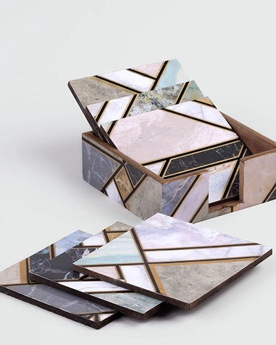 Luxury Shades of Green Square Coasters (Set of 6)