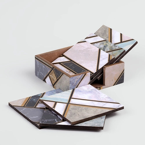 Luxury Shades of Green Square Coasters (Set of 6)