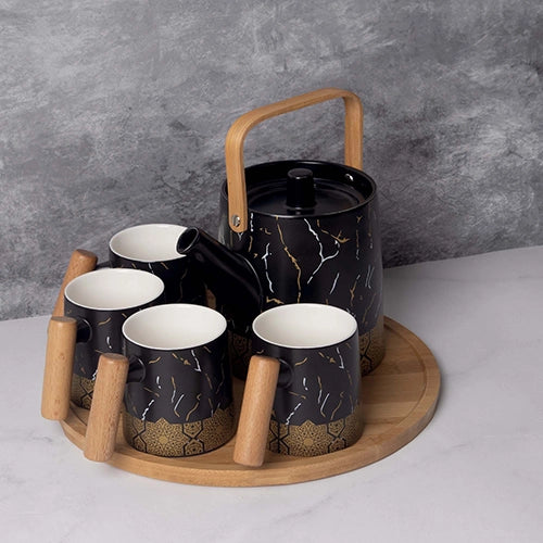 Bronze Decor Black Tea Set