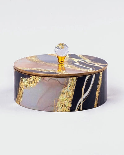 Exquisite Black and Golden Storage Box