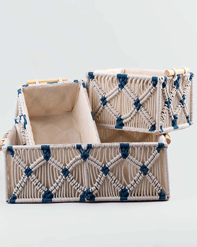 Aesthetic Jute & Wooden Basket Set