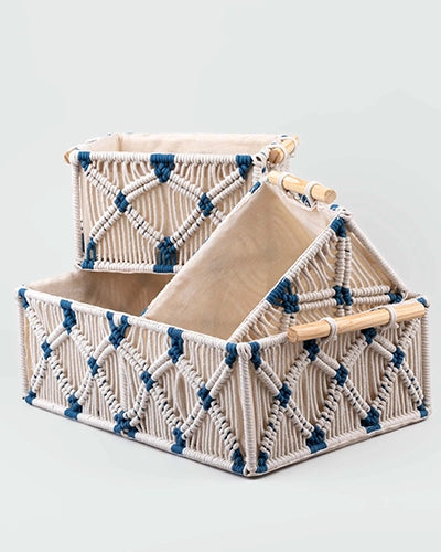 Aesthetic Jute & Wooden Basket Set