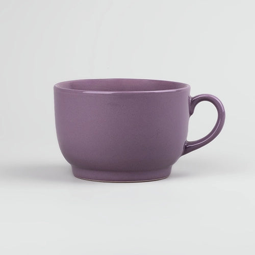 Elegant Purple Ceramic Soup Mug (Set of 2)