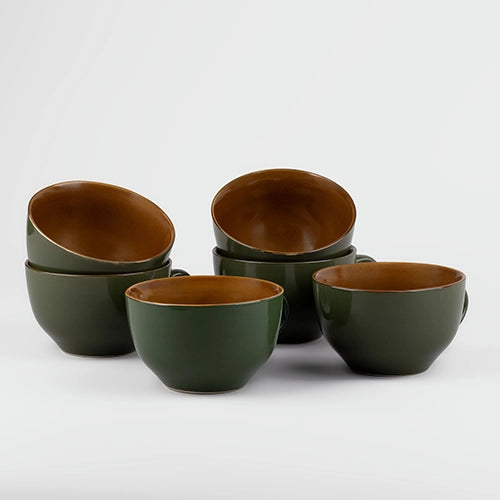 Olive Green Soup Mug (Set of 6)
