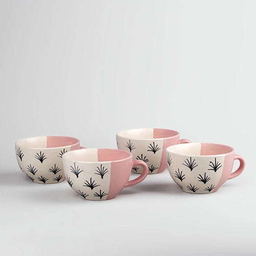 Charming Hand-Painted Soup Mug (Set of 4)