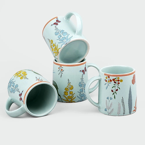 Serene Meadow Deer Mug (Set of 4)