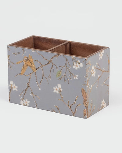 Grey Floral Cutlery Organizer