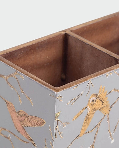 Grey Floral Cutlery Organizer