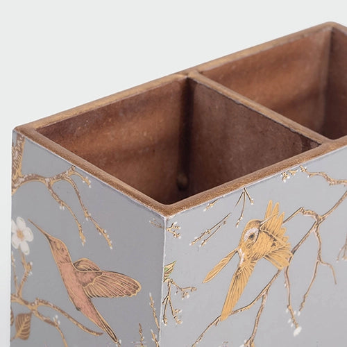 Grey Floral Cutlery Organizer