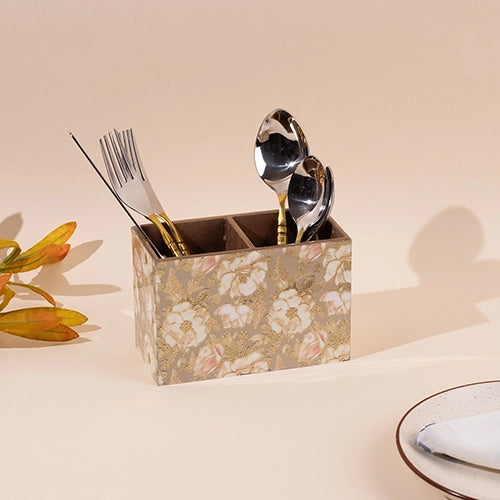 Floral-Themed Cutlery Organizer