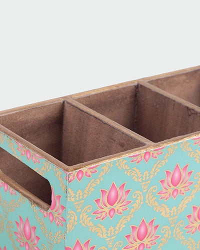 Lotus Printed Cutlery Organizer