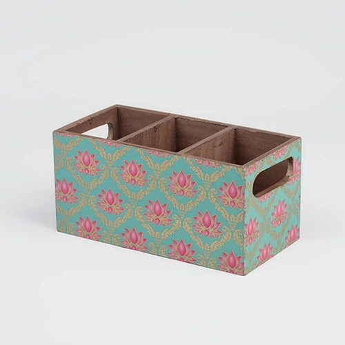 Lotus Printed Cutlery Organizer