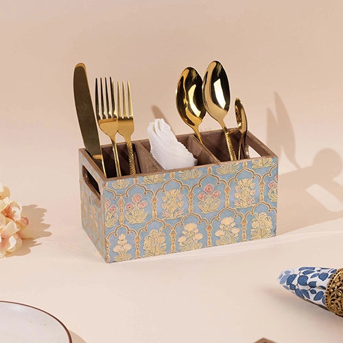 Vintage Floral Cutlery Organizer