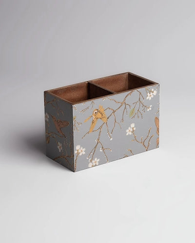 Grey Floral Pen Stand
