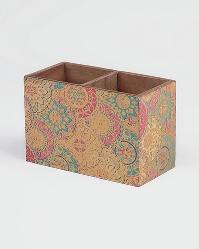 Floral Bliss Wooden Pen Stand