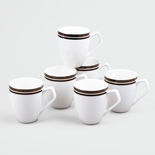 Classic White Ceramic Cup (Set of 6)