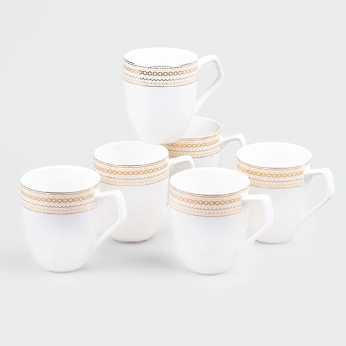 Luxury White and Gold Cup (Set of 6)