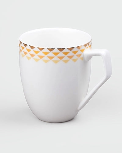 White and Gold Printed Tea Cup (Set of 2)