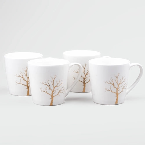 Exquisite White Porcelain Cup (Set of 4)