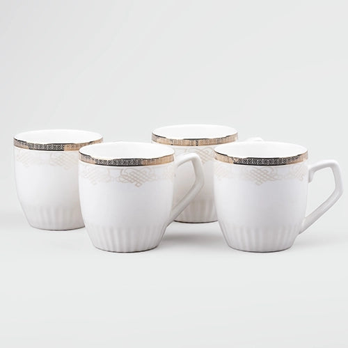 White Gold Porcelain Cup (Set of 4)