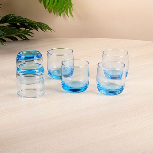 Blue Tinted Juice Glasses (Set of 6)