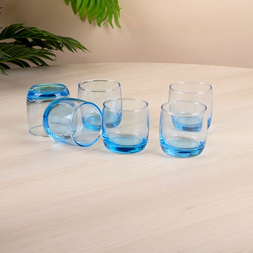 Blue Tinted Juice Glasses (Set of 6)