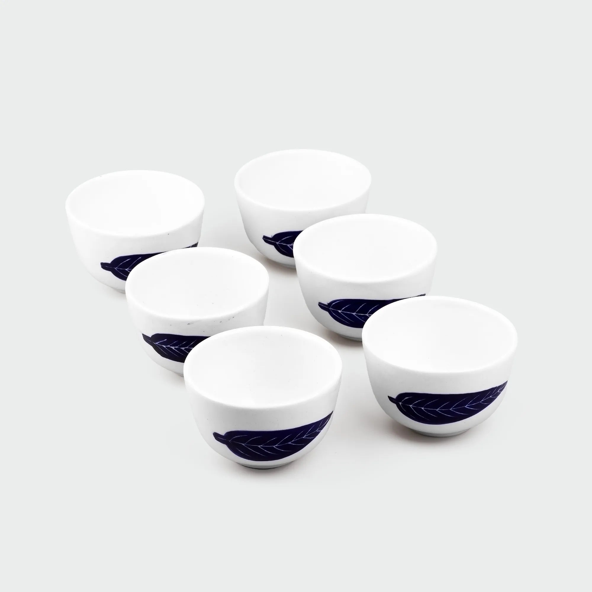 Sturdy Ashoka Leaf Ceramic Bowl (Set of 6)