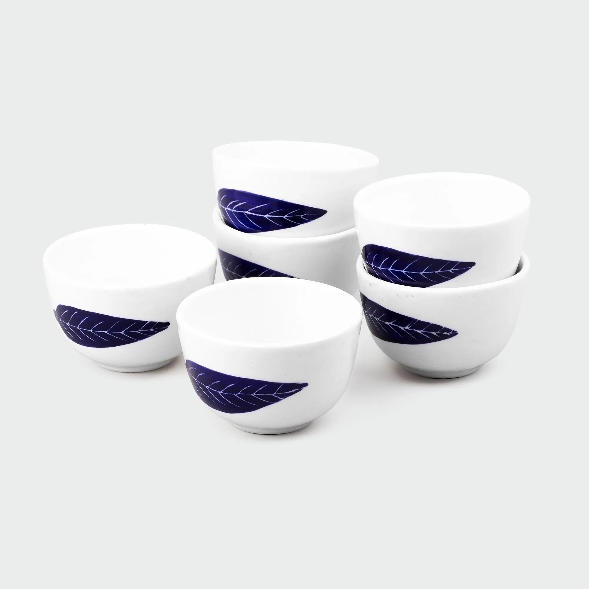Sturdy Ashoka Leaf Ceramic Bowl (Set of 6)