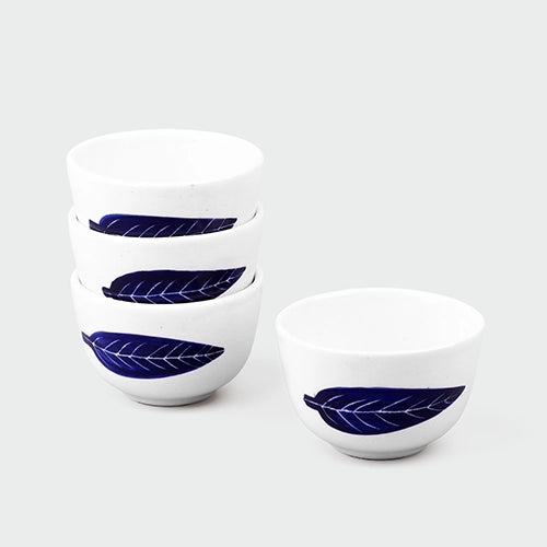 Sturdy Ashoka Leaf Ceramic Bowl (Set of 4)