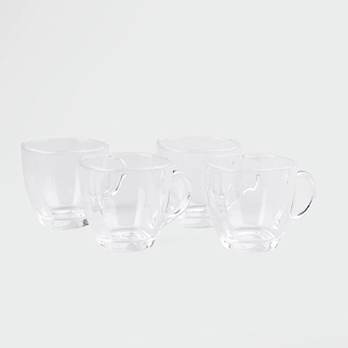 Aesthetic Glass Tea Cup (Set of 4)
