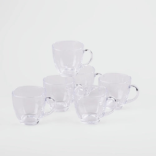 Aesthetic Glass Tea Cup (Set of 6)
