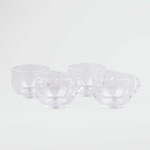 Round Transparent Tea Cup (Set of 4)