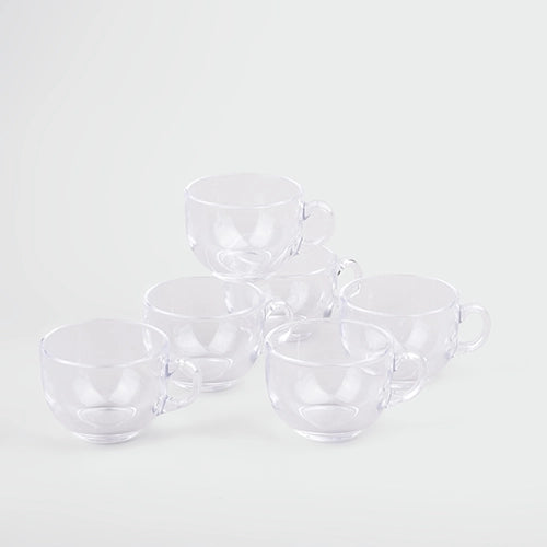 Round Transparent Tea Cup (Set of 6)