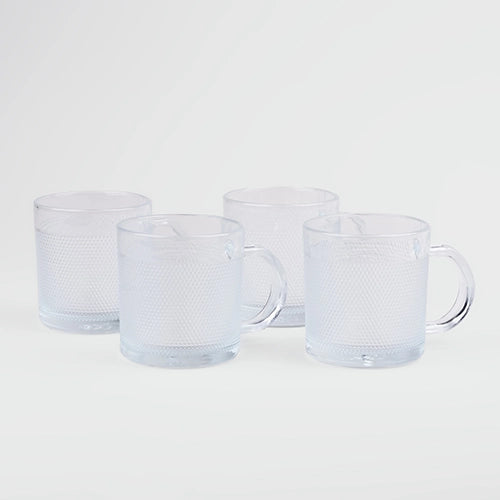 Textured Glass Tea Cup (Set of 4)
