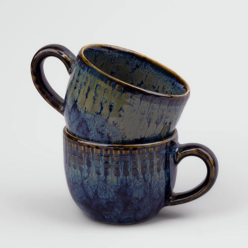 Blue Glossy Tea Cup (Set of 2)