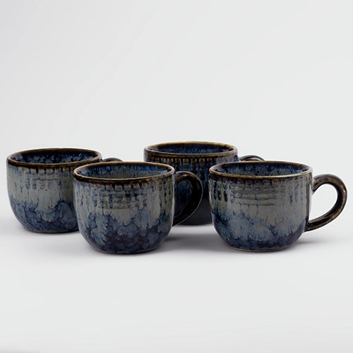 Blue Glossy Tea Cup (Set of 4)