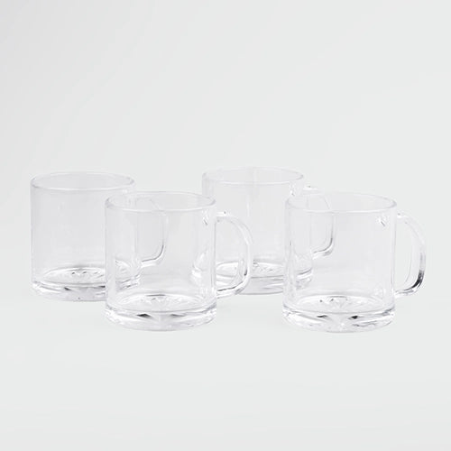 Trendy Glass Tea Cup (Set of 4)