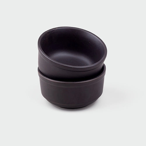 Volcano Black Terracotta Ceramic Bowls (Set of 2)