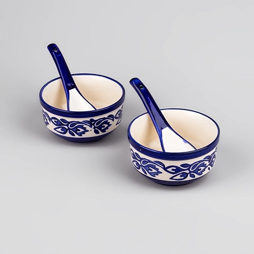 Floral Printed Porcelain Bowl (Set of 2)