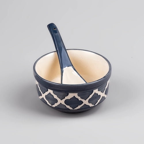 Grey Textured Porcelain Soup Bowl (Set of 4)