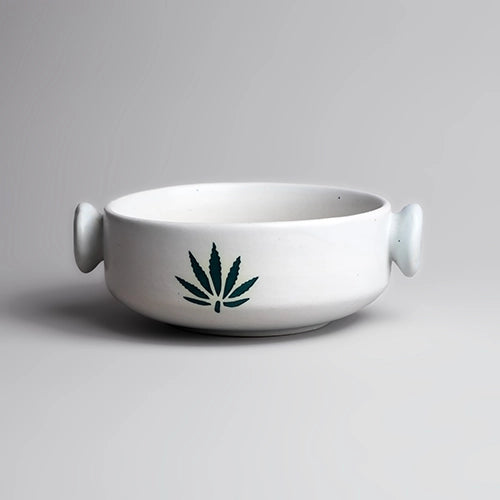 Leaf Imprint White Serving Bowl (Set of 2)