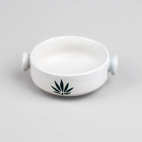 Leaf Imprint White Serving Bowl (Set of 2)