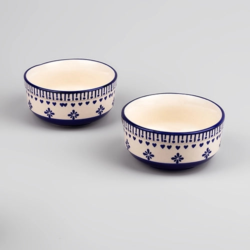 Serene Blue Ceramic Serving Bowl (Set of 2)
