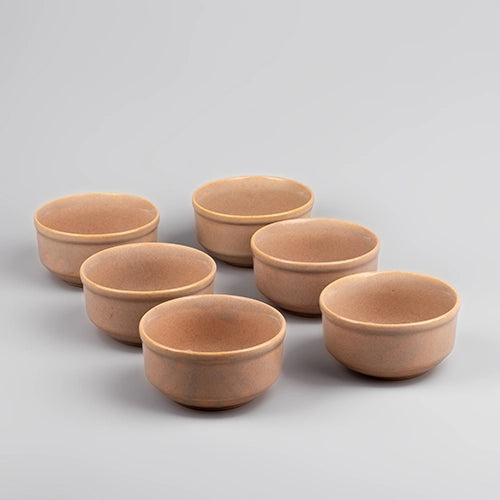 Peach Ceramic Serving Bowl (Set of 6)