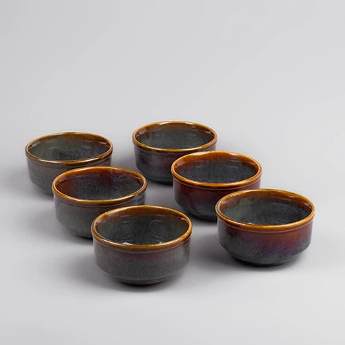 Artisan Brown Shino Bowl Set of 6